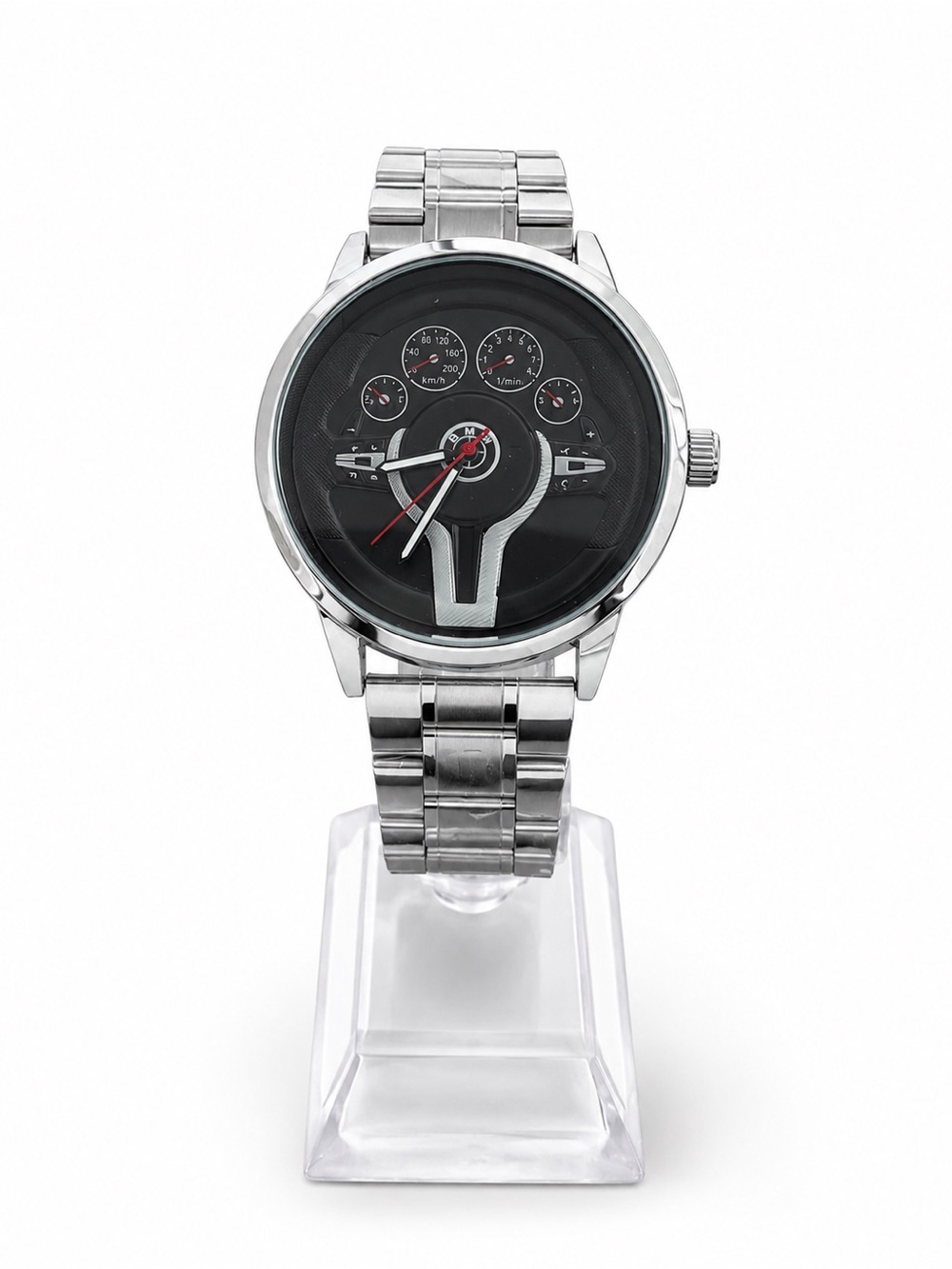 Men's Stainless Steel Black BMW Dial Watch